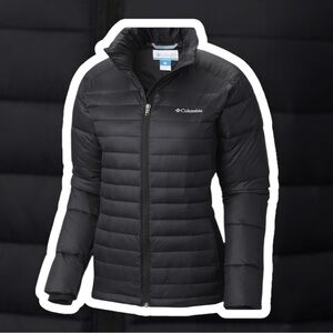 Columbia Powder Pillow Hybrid Black Water Resistant Zip-Up Jacket Size Large